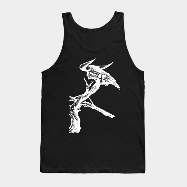 The End of The Beast (White on Black) Tank Top by Latar Putih